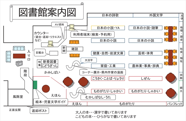 八東図書館配架図