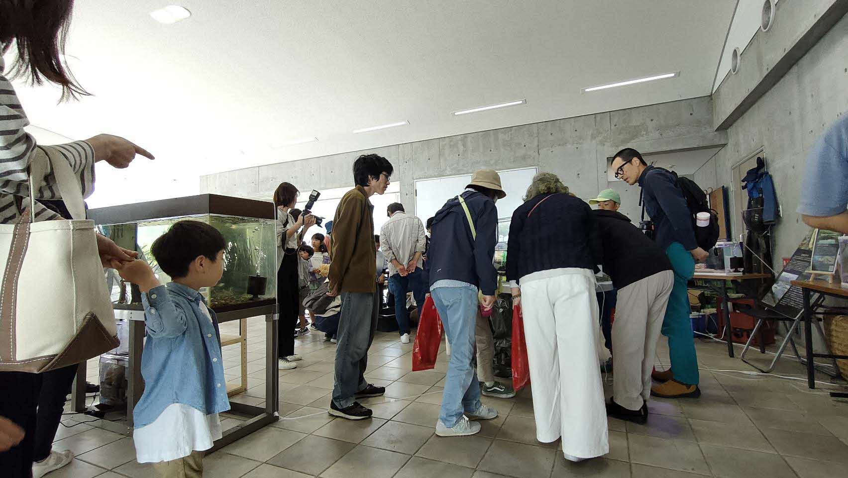 水族展示の来場者