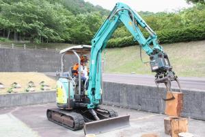 林業機械の乗車体験