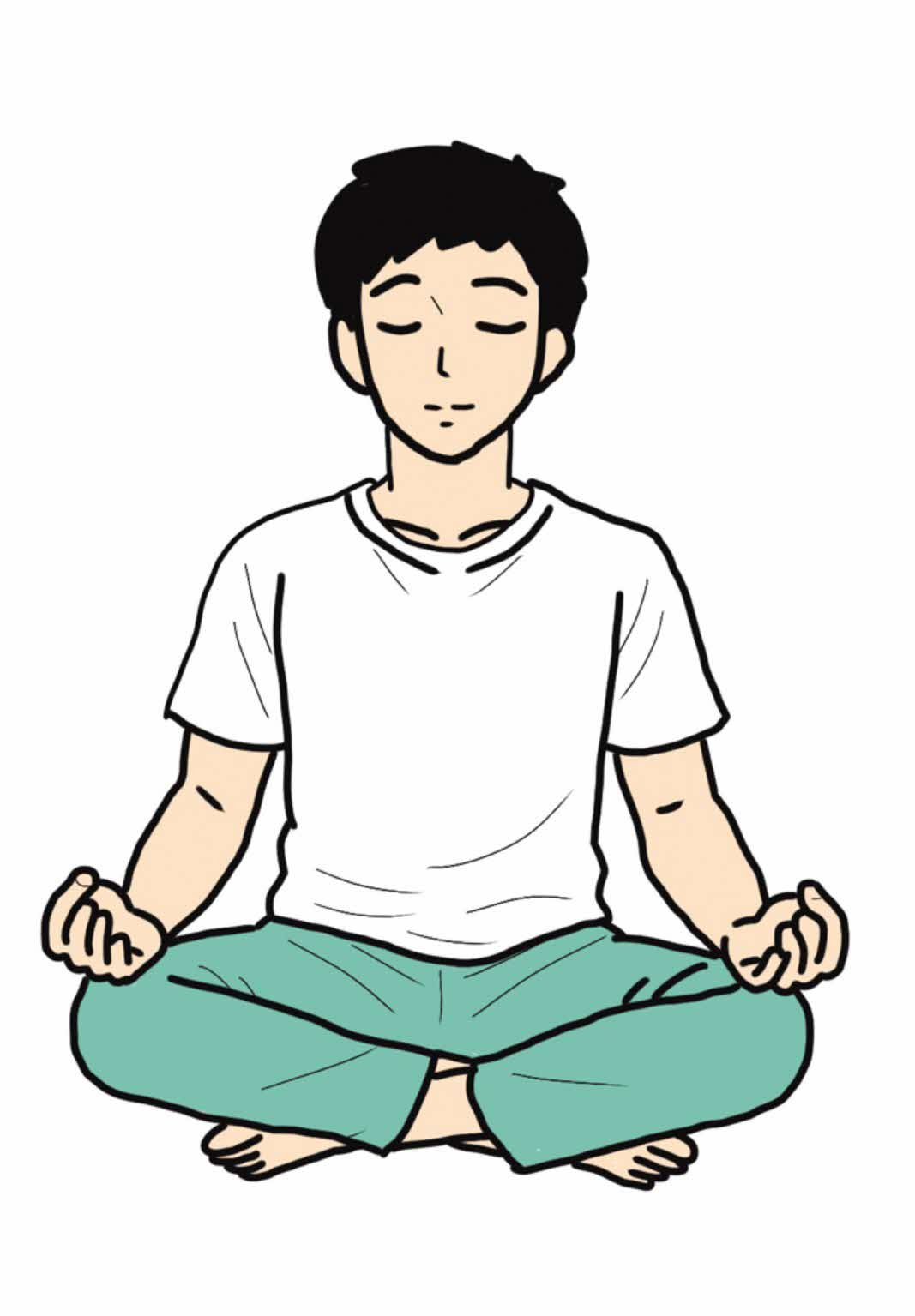 呼吸してリラックスしている様子