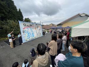 書道パフォーマンスの様子