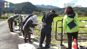 パイプ塗りの様子