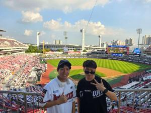 野球場での写真