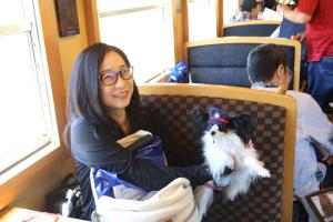 愛犬と一緒に参加した鉄印帳マイスター