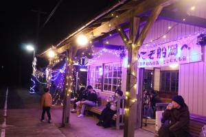 因幡船岡駅のイルミネーション